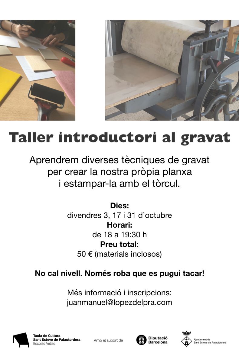 (3 sessions) Taller introductori al món del gravat.